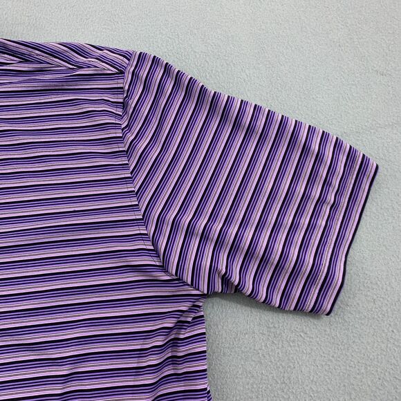 Peter Millar Summer Comfort Golf Polo Shirt Mens XL Striped Purple Stretch - Picture 4 of 16